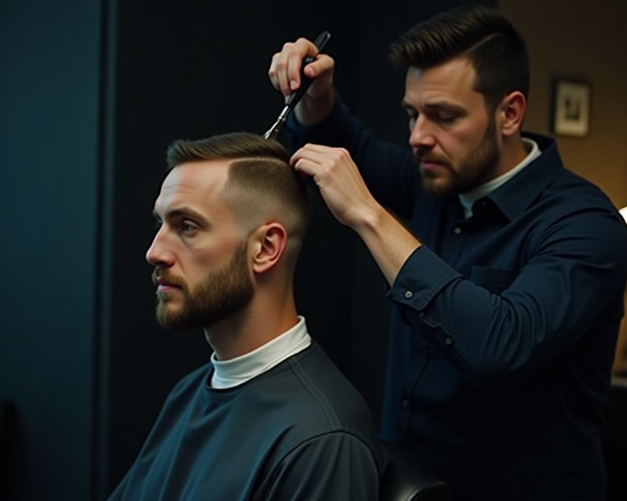 Barbiere esperto al lavoro presso [[COMPANY_NAME]]