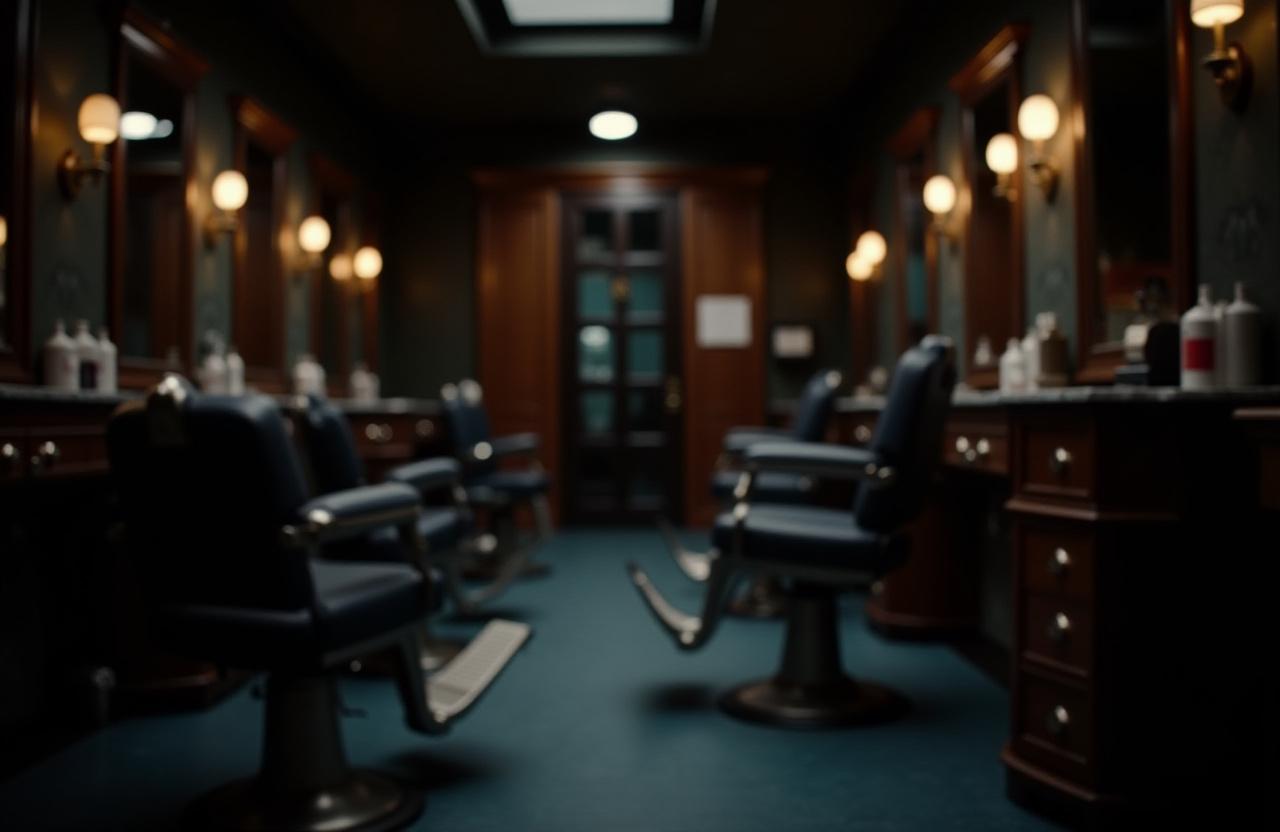 Interno della barberia Marineluxe Barbers a Roma